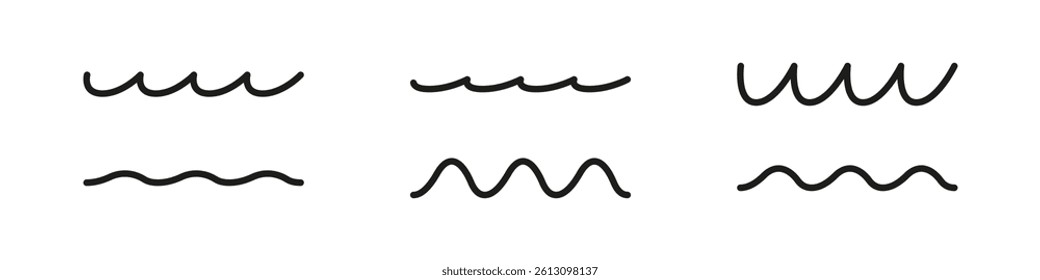 Wave lines abstract decorative vector elements.
Flowing curves in minimal style