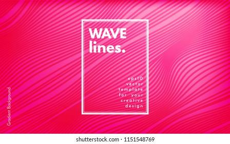 Wave Lines. Abstract Geometric Template with Distorted Stripes and Gradient. Flow Background in Minimal Style. Eps10 Vector. Illustration with Lines for Cover, Poster, Brochure, Business Design, Blank