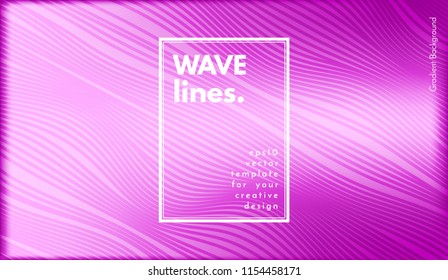 Wave Lines. Abstract Geometric Template with Distorted Stripes and Gradient. Flow Background in Minimal Style. Eps10 Vector. Wave Illustration for Cover, Folder, Brochure, Business Design, Placard.