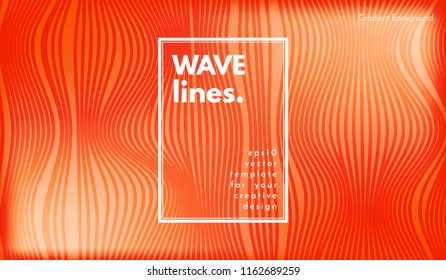 Wave Lines. Abstract Geometric Template with Distorted Stripes and Gradient. Flow Background in Minimal Style. Eps10 Vector. Illustration with Lines for Cover, Poster, Brochure, Business Design, Blank