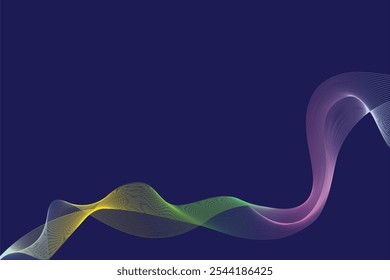 Líneas de onda de fondo abstracto Vector blanco amarillo verde crema