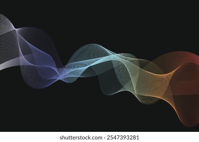 wave lines background abstract vector white smoke royal blue pale turquoise golden rod tomato red