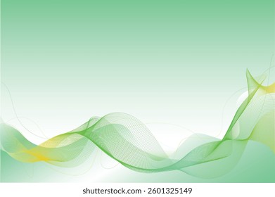 Wave lines background abstract vector medium aquamarine magic mint kelly green tangerine yellow silver