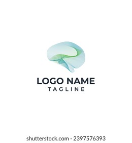 Wave lines brain logotypes concept. Logo for science innovation, machine learning, ai, medical research, new technology development, human brain health, it startup	