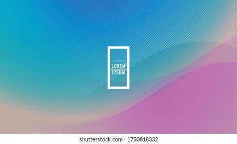 Wave Lines Colorful Gradient Modern Background. Minimalist Creative Design Concept.