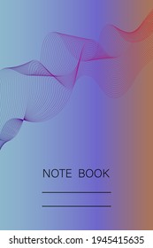 Wave lines colourful abstract background, vector illustration. Notebook, brochure cover design.
