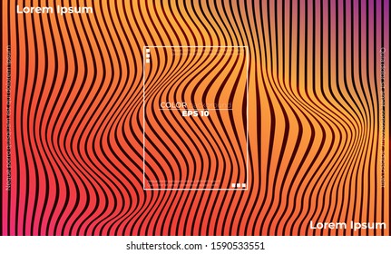 Wave with lines created using blend tool. Curved wavy line, smooth stripe. Applicable for gift card, desktop, poster template,  landing page, ui, ux ,cover book,  baner, social media posted, sale,