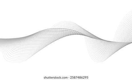 Wave with lines created using blend tool. Stylized line art background fluid