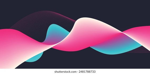 Wave lines dark color background