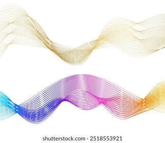 Wave Lines Design for Medical, Healthy Lifestyle, Wellness, Organic, Eco for Web-design, Banner, Presentation, package. Background made of Circular Dots, Lines, and Spirals. Patterns Geometric Lines