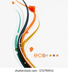 Líneas onduladas, fondo floral abstracto. Ilustración del vector