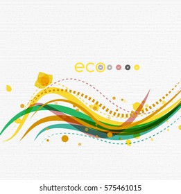 Líneas onduladas, fondo floral abstracto. Ilustración del vector