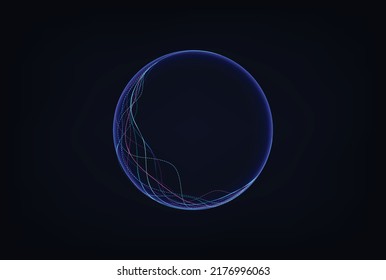 Wave lines flowing dynamic. Artificial intelligence deep learning visualization networks concept for AI, music, sound. Vector illustration