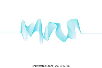 wave lines flowing dynamic colorful blue pink isolated on white background for concept of AI technology, digital, communication, science, music