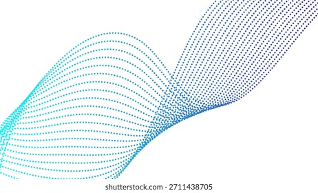 Líneas de onda que fluyen azul colorido dinámico aislado en el fondo blanco. Tecnología de IA, digital, comunicación, ciencia, concepto de música