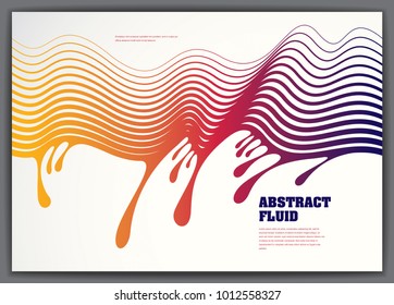 Wave lines fluid vector abstract background. 3d dynamic stripes motion art. Lined texture, dynamic surface, curve lines, flow shape.