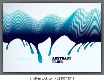 Wave lines fluid vector abstract background. 3d dynamic stripes motion art. Lined texture, dynamic surface, curve lines, flow shape.