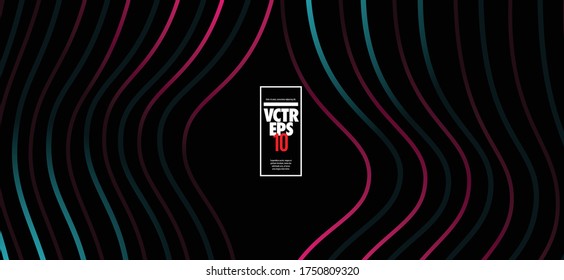 Wave Lines Gradient Layout/Cover. Minimalist Creative Design Concept Background