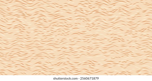 Wave lines nude gentle pattern. Beige girly curve print. Cute waves background