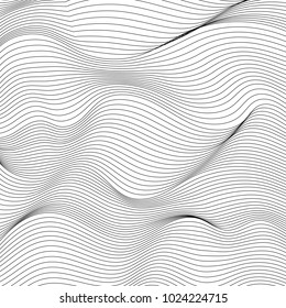 Wave Lines Pattern Abstract Background. Vector