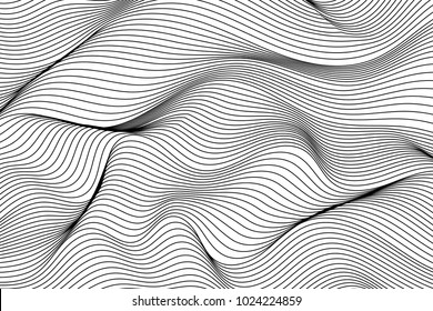 Wave Lines Pattern Abstract Background. Vector