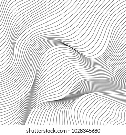 Wave Lines Pattern Abstract Background. Vector