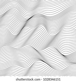 Wave Lines Pattern Abstract Background. Vector