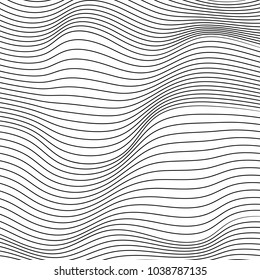 Wave Lines Pattern Abstract Background. Vector
