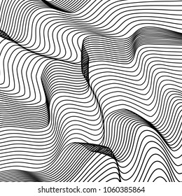 Wave Lines Pattern Abstract Background. Vector