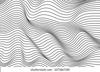 Wave Lines Pattern Abstract Background. Vector