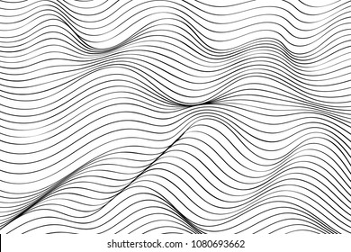 Wave Lines Pattern Abstract Background. Vector