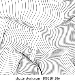 Wave Lines Pattern Abstract Background. Vector
