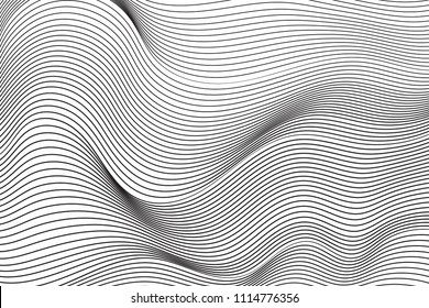 Wave Lines Pattern Abstract Background. Vector