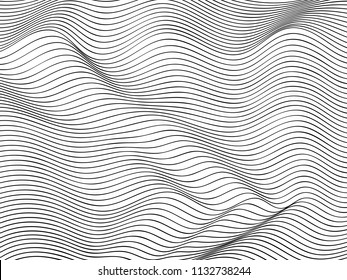 Wave Lines Pattern Abstract Background. Vector