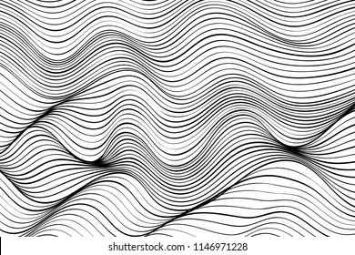 Wave Lines Pattern Abstract Background Vector Stock Vector (Royalty ...