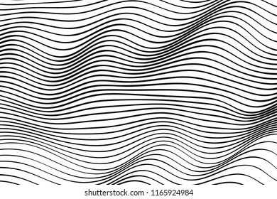 Wave Lines Pattern Abstract Background. Vector