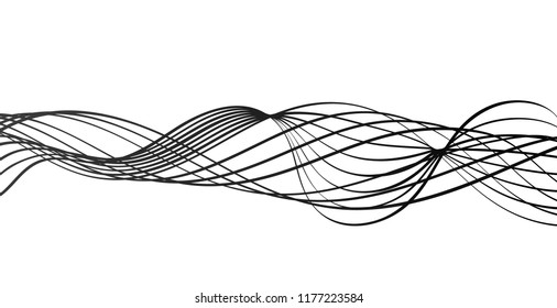 Wave Lines Pattern Abstract Background. Vector