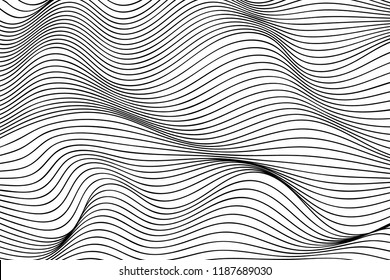 Wave Lines Pattern Abstract Background. Vector