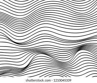 Wave Lines Pattern Abstract Background. Vector
