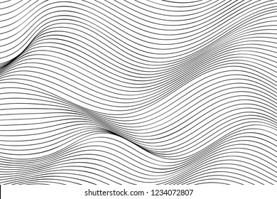 Wave Lines Pattern Abstract Background. Vector