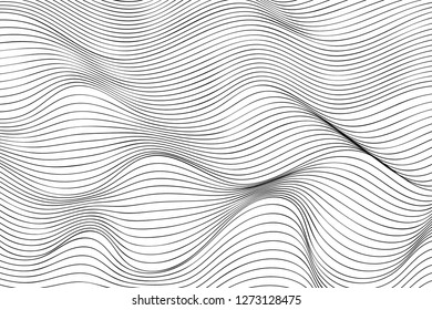 Wave Lines Pattern Abstract Background. Vector