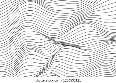 Wave Lines Pattern Abstract Background. Vector