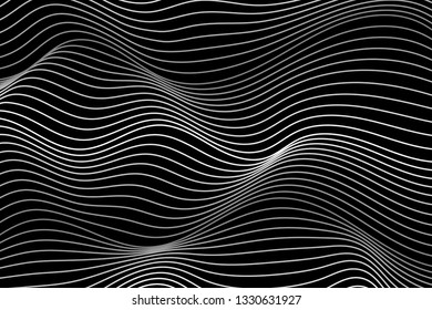 Wave Lines Pattern Abstract Background. Vector