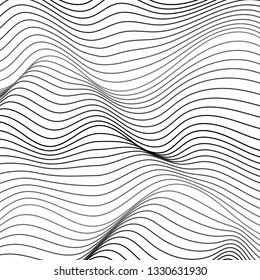 Wave Lines Pattern Abstract Background. Vector