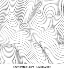 Wave Lines Pattern Abstract Background. Vector