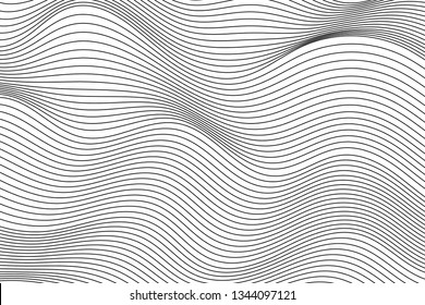 Wave Lines Pattern Abstract Background. Vector