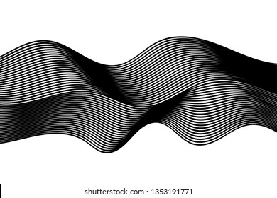 Wave Lines Pattern Abstract Background. Vector
