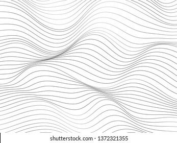 Wave Lines Pattern Abstract Background. Vector