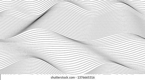 Wave Lines Pattern Abstract Background. Vector