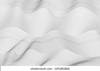 Wave Lines Pattern Abstract Background. Vector